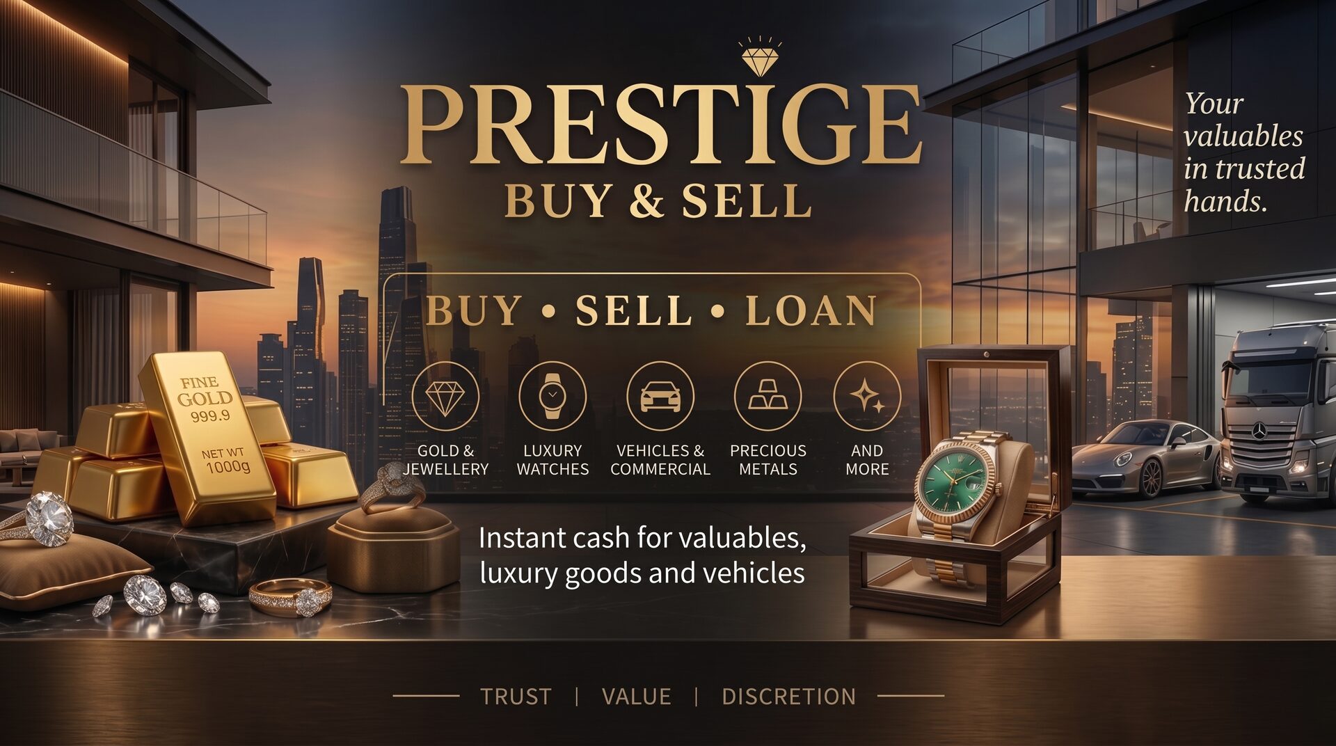 Prestige Buy & Sell — gold, jewellery, luxury watches, vehicles and more